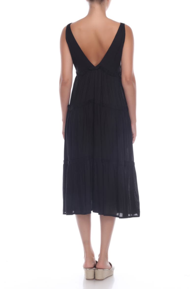 Tiered Midi Dress, Alternate, color, BLACK