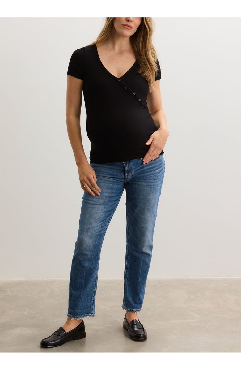 HATCH Collection The Softest Rib Nursing Tee, Alternate, color, Black