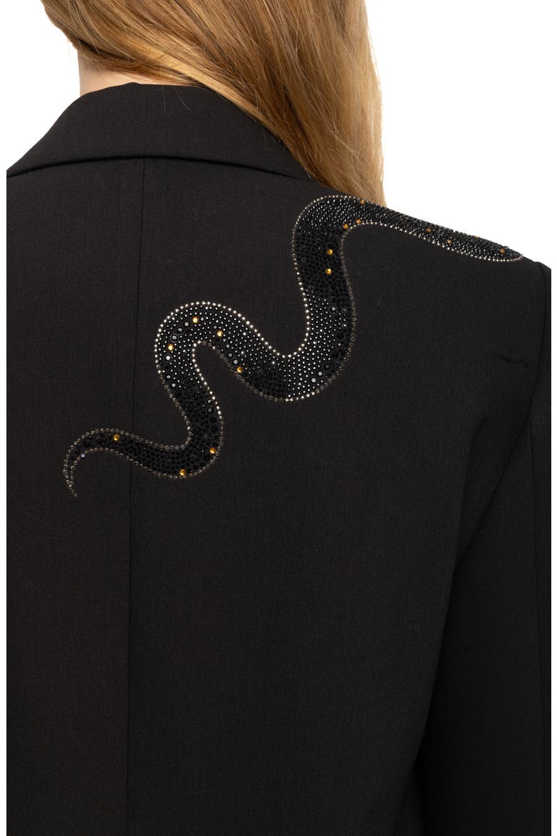 Vanille Strss Snake Blazer, Alternate, color, BLACK