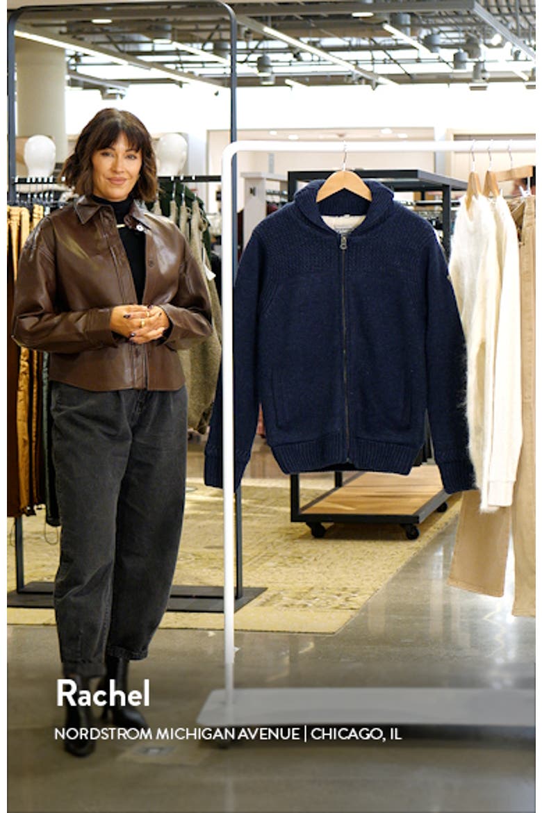 Lined Wool Blend Zip Sweater Jacket video