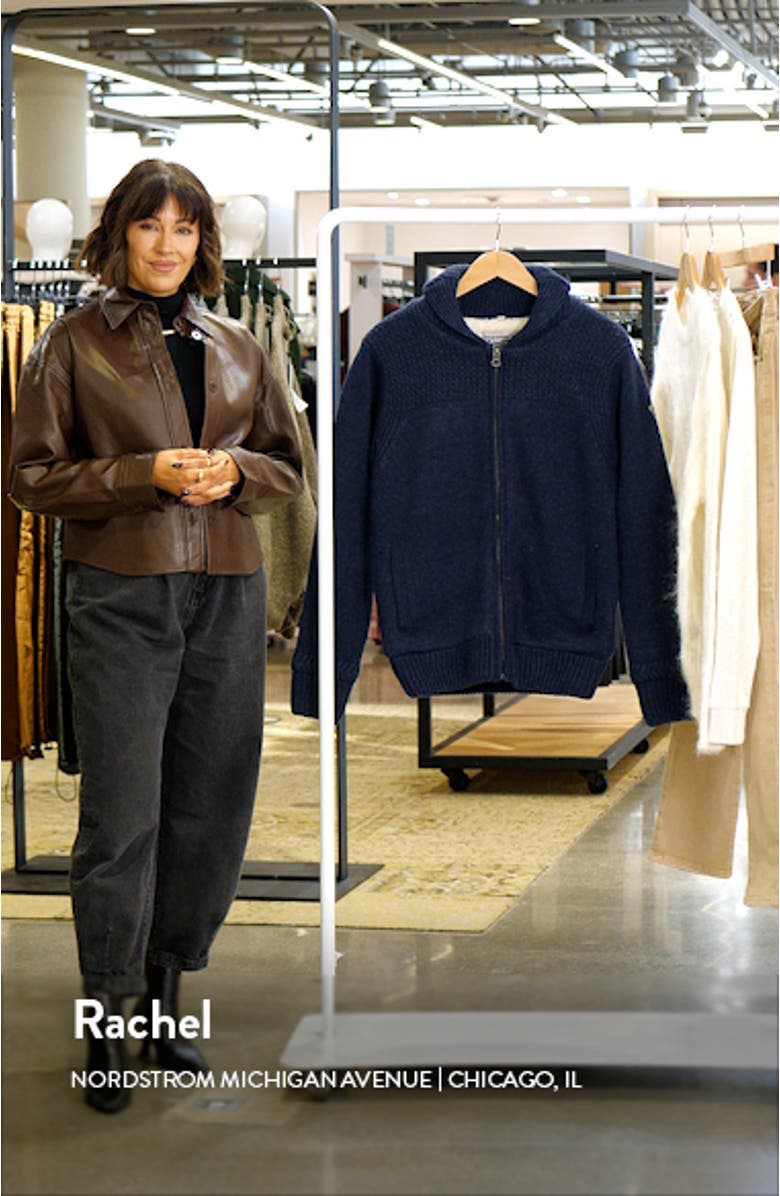 Lined Wool Blend Zip Sweater Jacket, sales video thumbnail