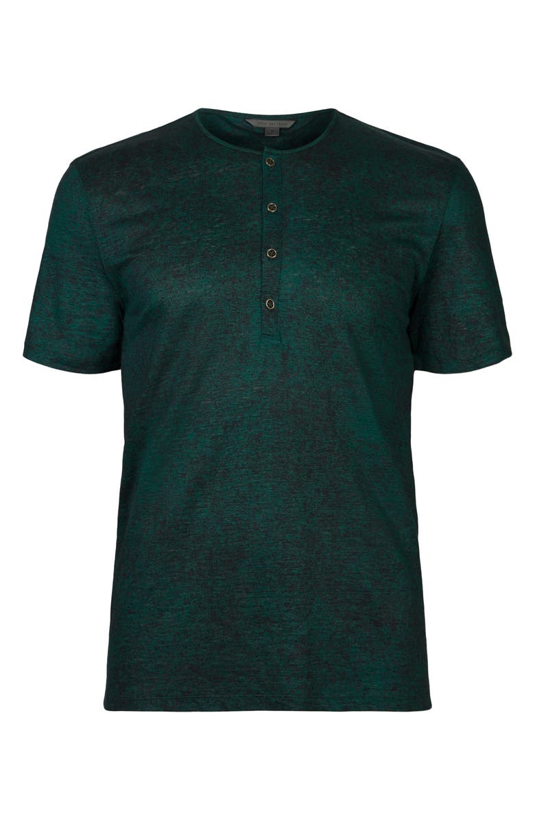 John Varvatos Torrance Short Sleeve Linen Henley, Alternate, color, 