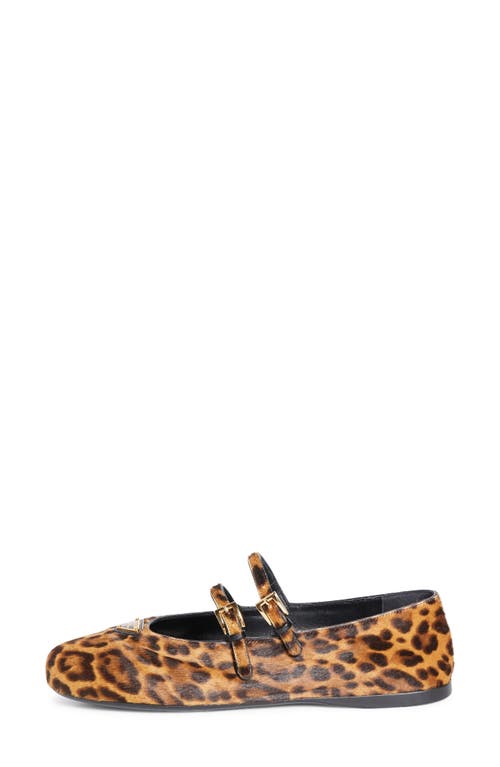Prada Leopard Print Double Strap Ballet Flats
