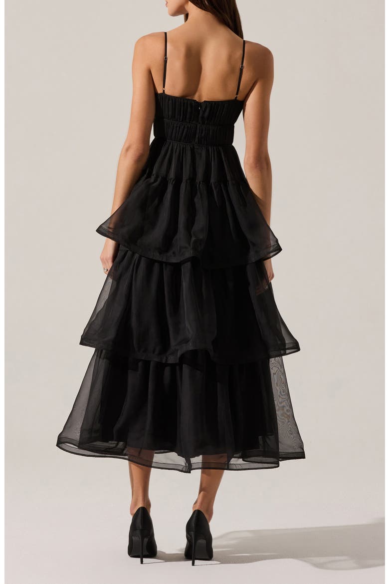 Theiria Tiered Ruffle Sleeveless Maxi Dress, Alternate, color, BLACK