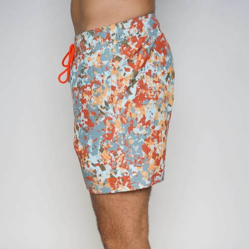 Le Club Resortwear 4.25" Le Club 4 Way Stretch Mens Swim Trunk In Camo