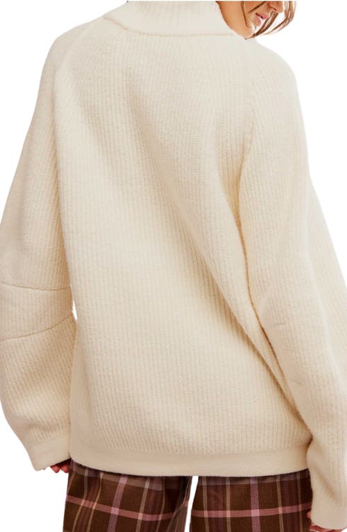 Free People Sunbeam Oversize Turtleneck Sweater In Coconut Milk