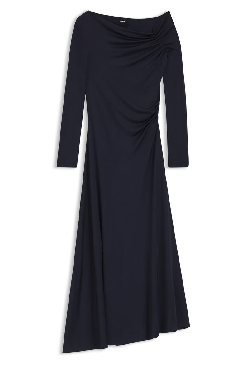 Ejoe Long Sleeved Asymmetric Neck Maxi Dress, Alternate, color, SKY CAPTAIN