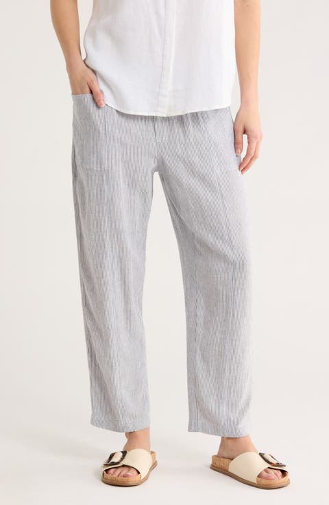 Pull-On Linen Blend Pants