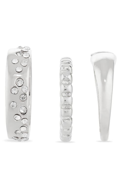 Nordstrom Rack Confetti Sparkle Set Of 3 Stackable Rings In Silver