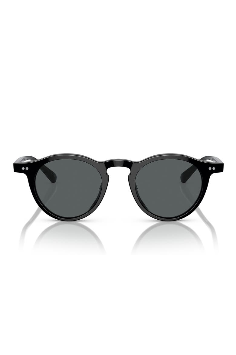 47mm Small Polarized Round Sunglasses, Alternate, color, BLACK / MIDNIGHT EXPRESS POLAR