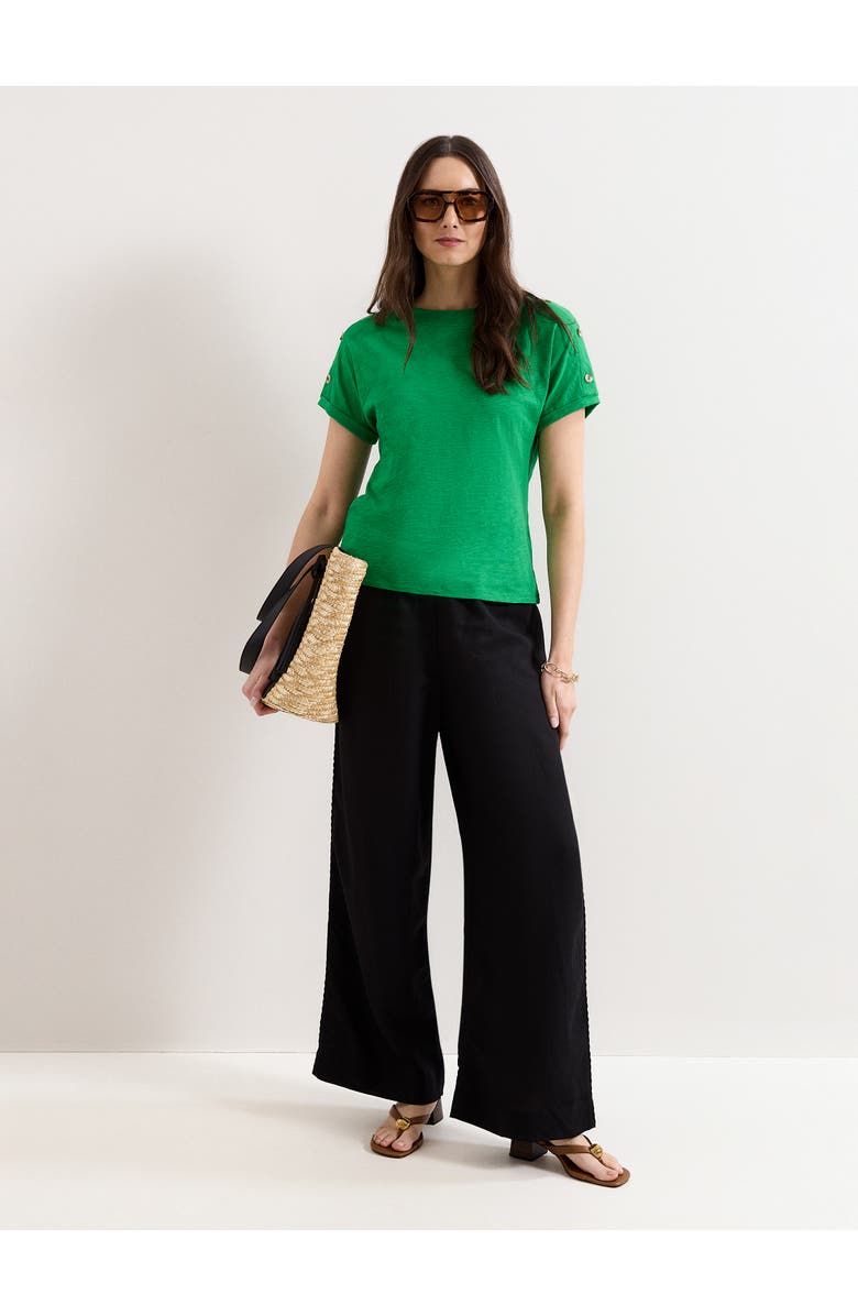 Phase Eight Suzie Shoulder-Button Relaxed T-Shirt, Alternate, color, Green