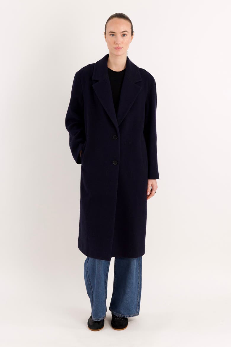 Maxi Wool Coat, Alternate, color, Navy