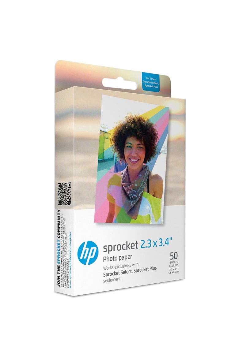 Sprocket Zink Photo Paper 2.3x3.4 (50 Pack) - Compatible W/ HP Sprocket Select & Plus Printers, Main, color, White