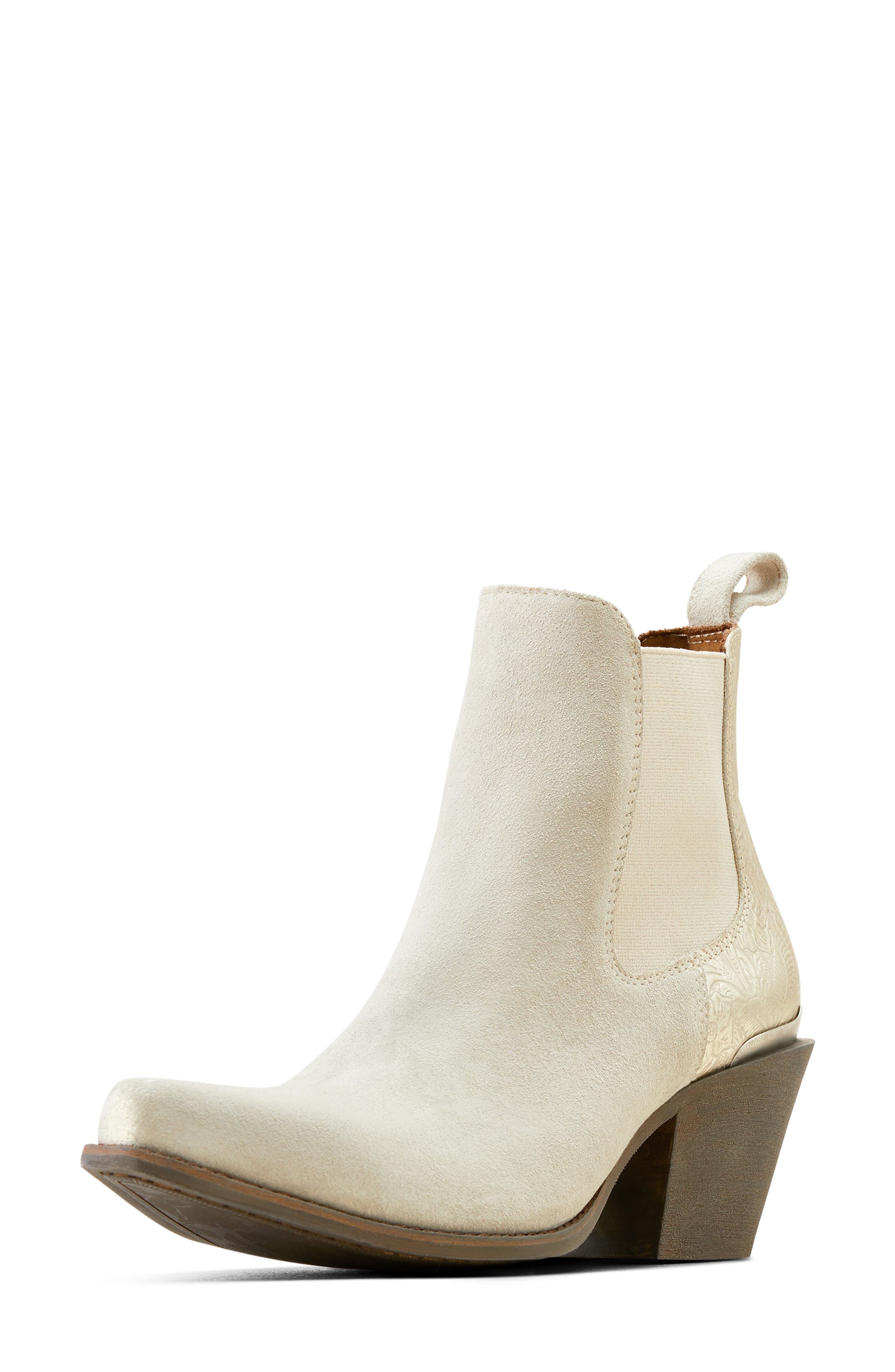 Ariat Bradley Western Chelsea Boot, Alternate, color, Cloud White/ Embossed Print