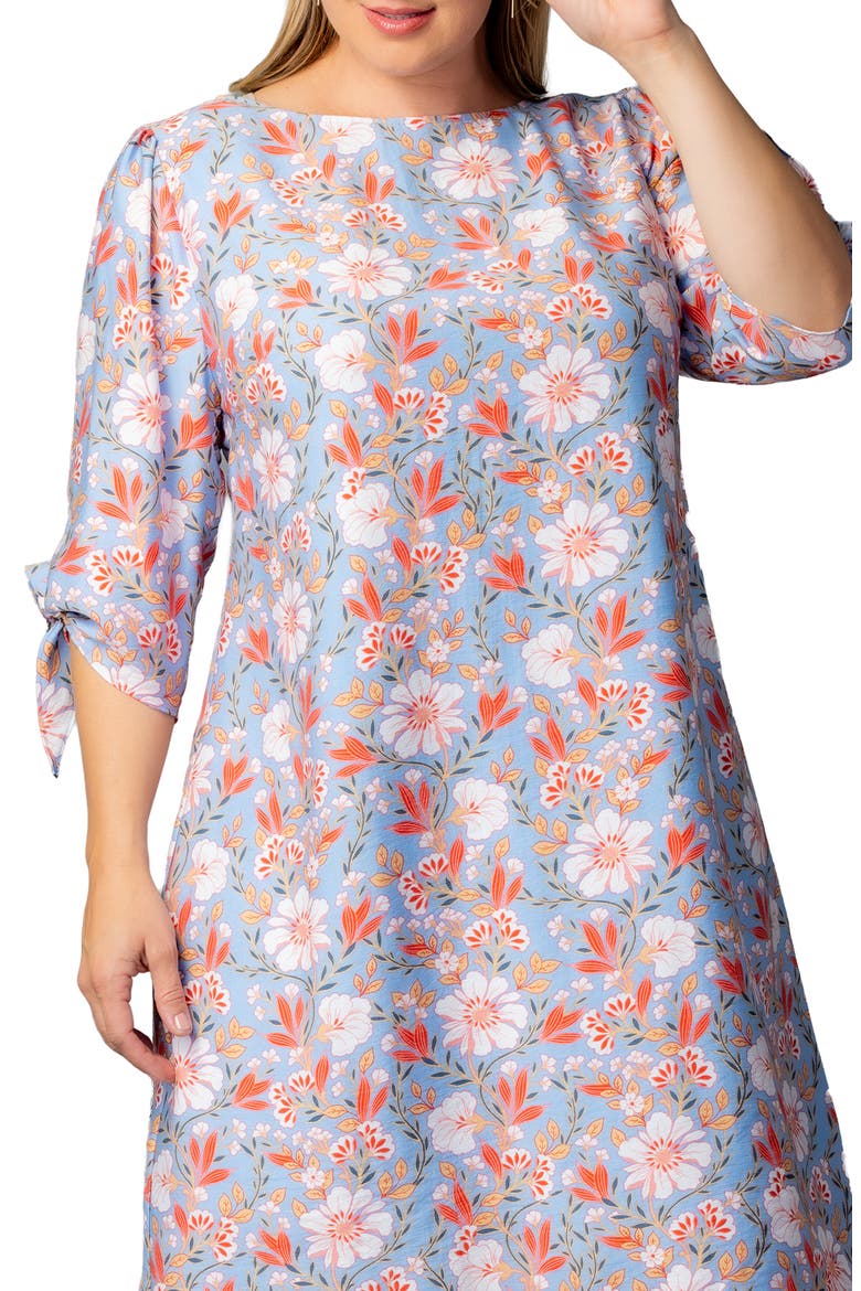Manhattan Shift Dress, Alternate, color, SKY BLUE BLOOMS