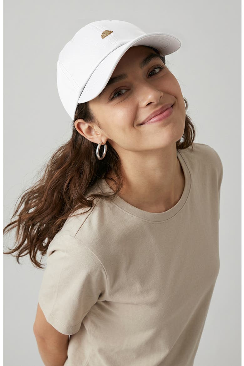 Croissant Dad Cap, Alternate, color, White