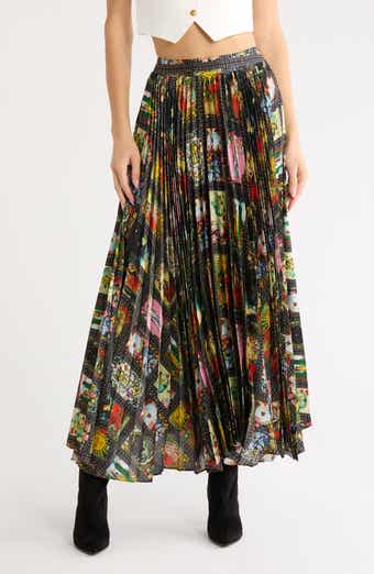 Katz Sunburst Pleated Maxi Skirt