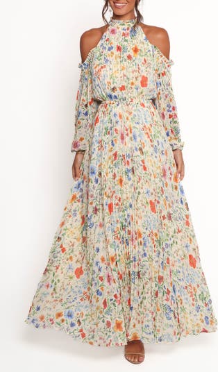 Hilary Floral Cold Shoulder Maxi Dress
