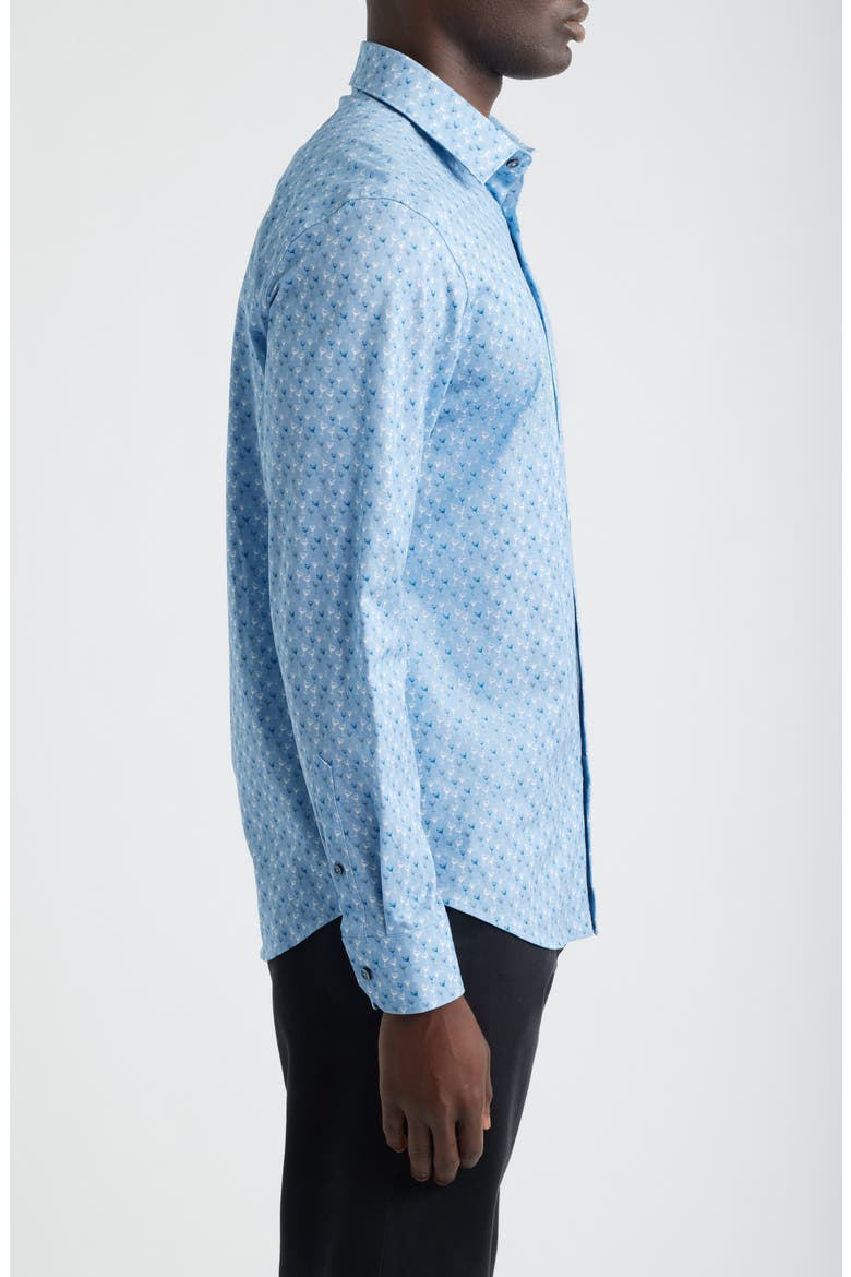 James OoohCotton® Martini Print Button-Up Shirt, Alternate, color, AIR BLUE