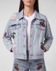 PHILIPP PLEIN Denim Regular Jacket Cherrylicious Women
