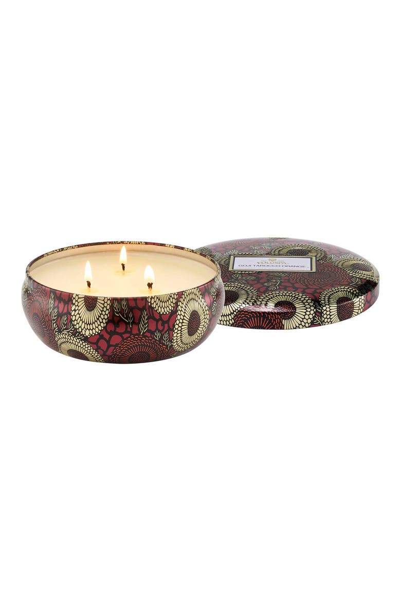Goji Tarocco Orange 3-Wick Tin Candle, Alternate, color, GOJI TAROCCO ORANGE
