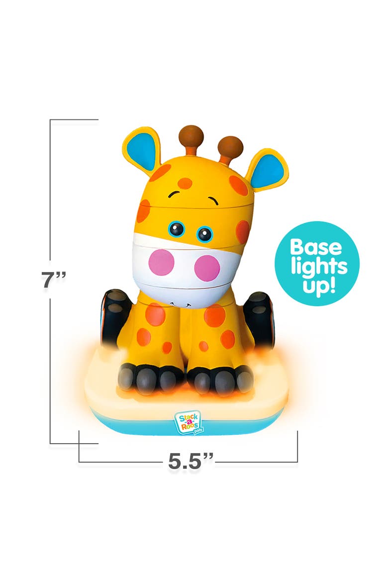 Stackaroos Pals Baby Giraffe Lights & Sounds, 5 Piece Stacking Animal Tower, Alternate, color, Multicolored
