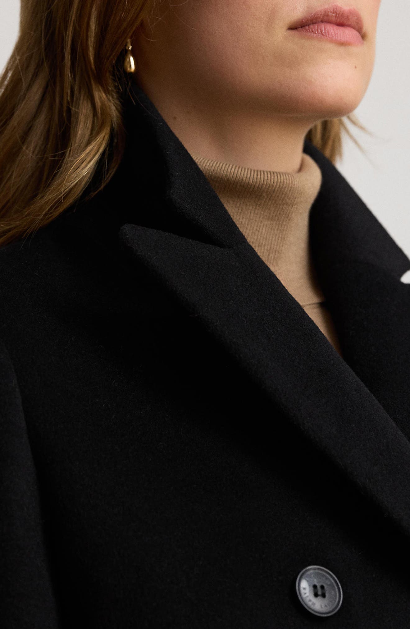 Женские куртки Lauren Ralph Lauren Double Breasted Longline Wool Blend Coat — фото 4