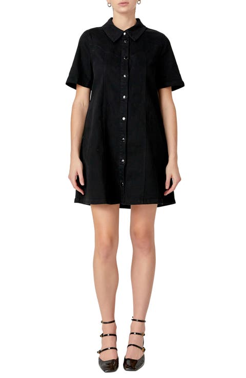 Washed Denim Minidress