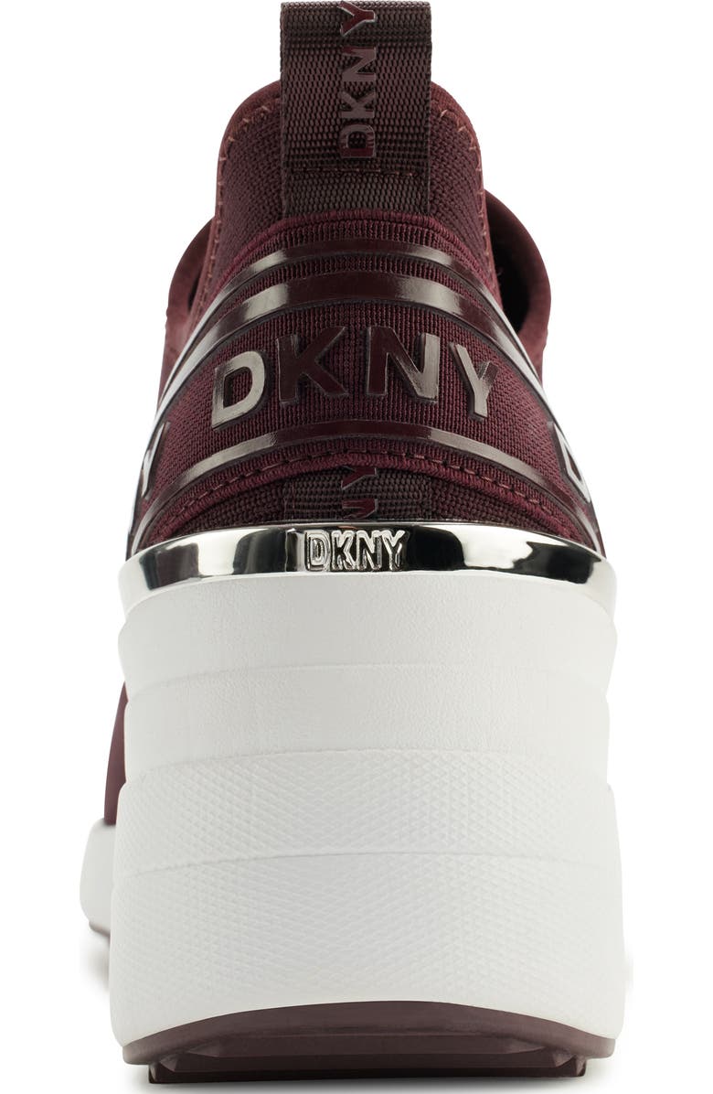 DKNY Keeva Wedge Knit Sneaker, Alternate, color, Wine