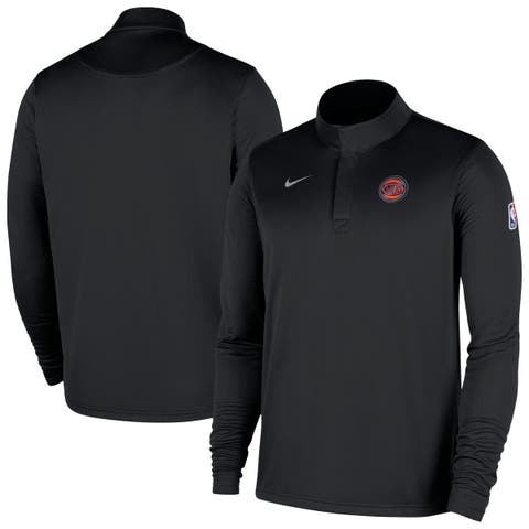 Men's Nike Black New York Knicks 2025/26 Authentic Coaches Quarter-Zip Pullover Jacket
