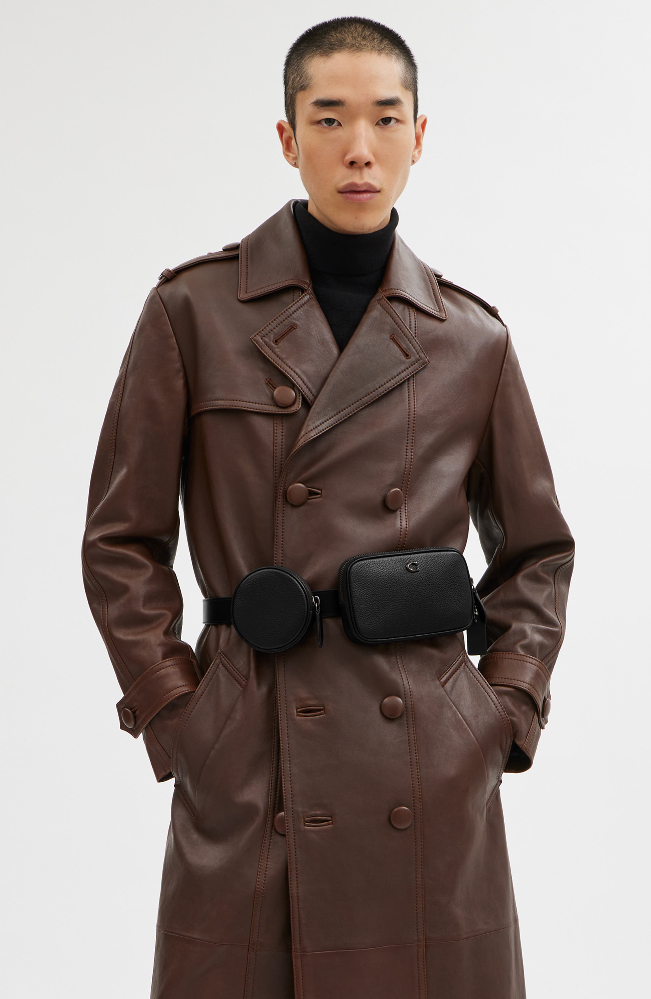 COACH Pebble Leather Belt Bag, Alternate, color, 