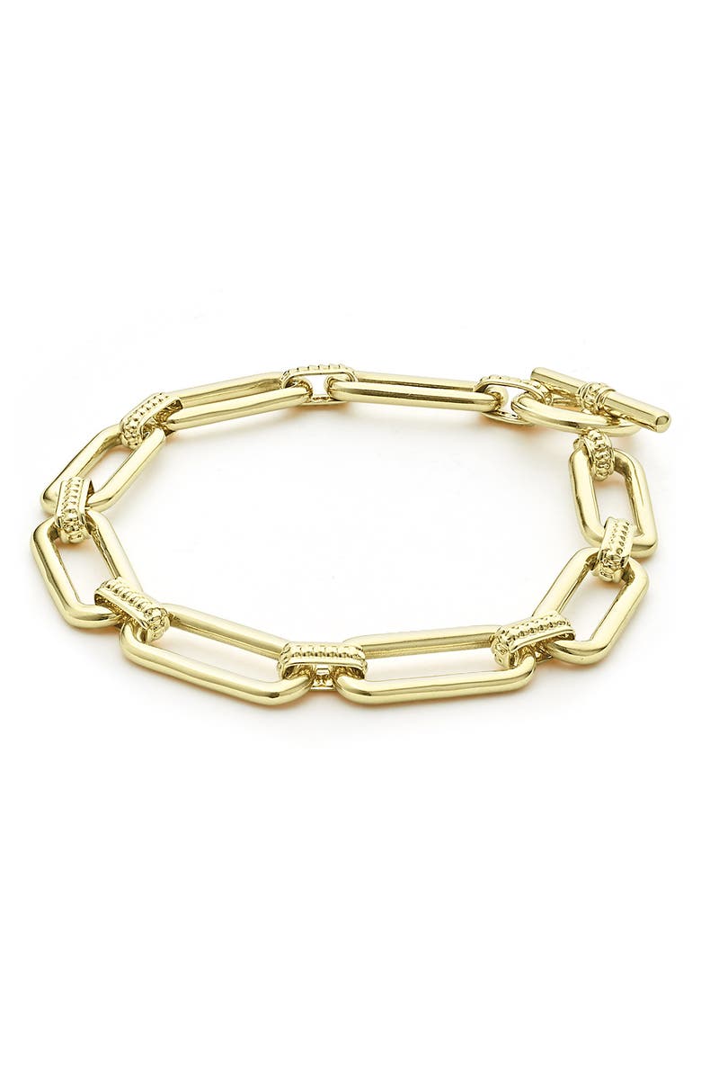 LAGOS Signature Caviar Smooth Link Toggle Bracelet, Main, color, Gold
