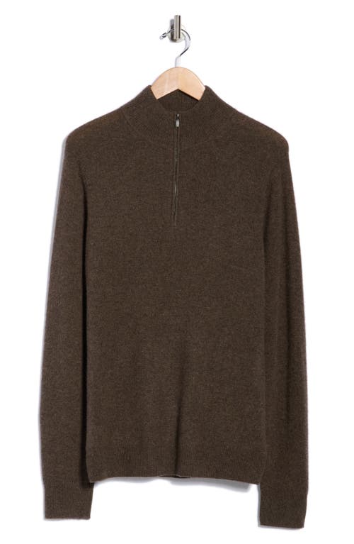 Nordstrom Cashmere Quarter Zip Sweater In Brown