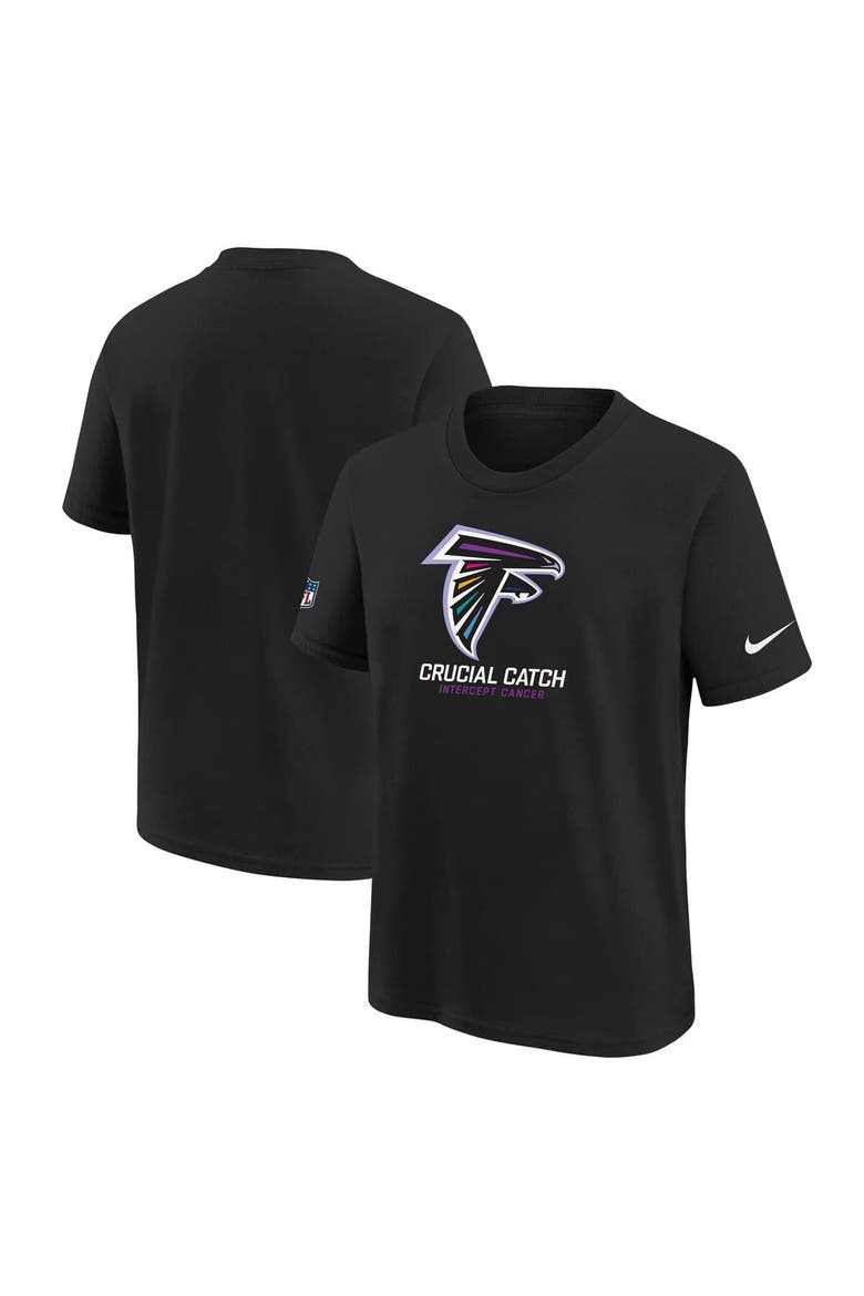 Youth Nike  Black Atlanta Falcons 2024 NFL Crucial Catch T-Shirt, Alternate, color, Black