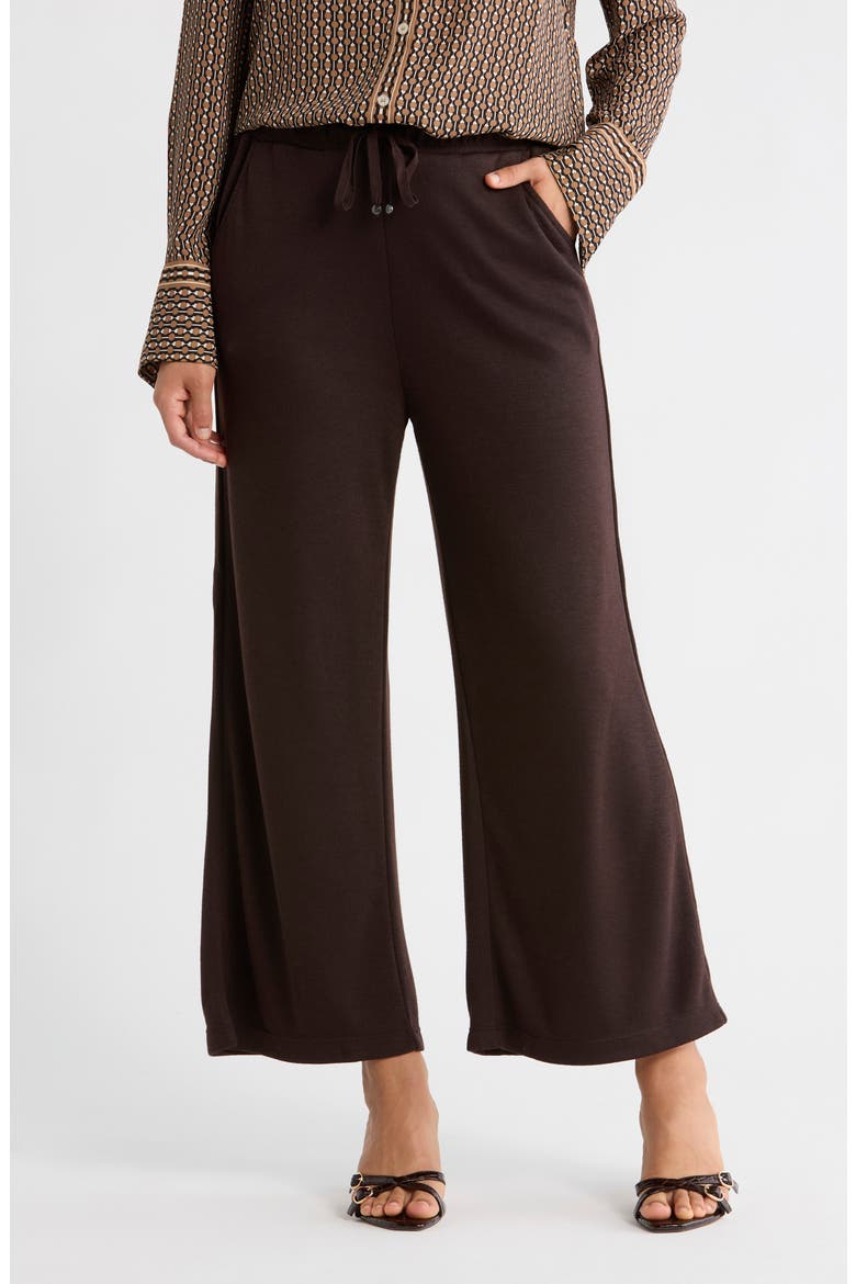 Crop Drawstring Pants, Main, color, CHOCOLATE