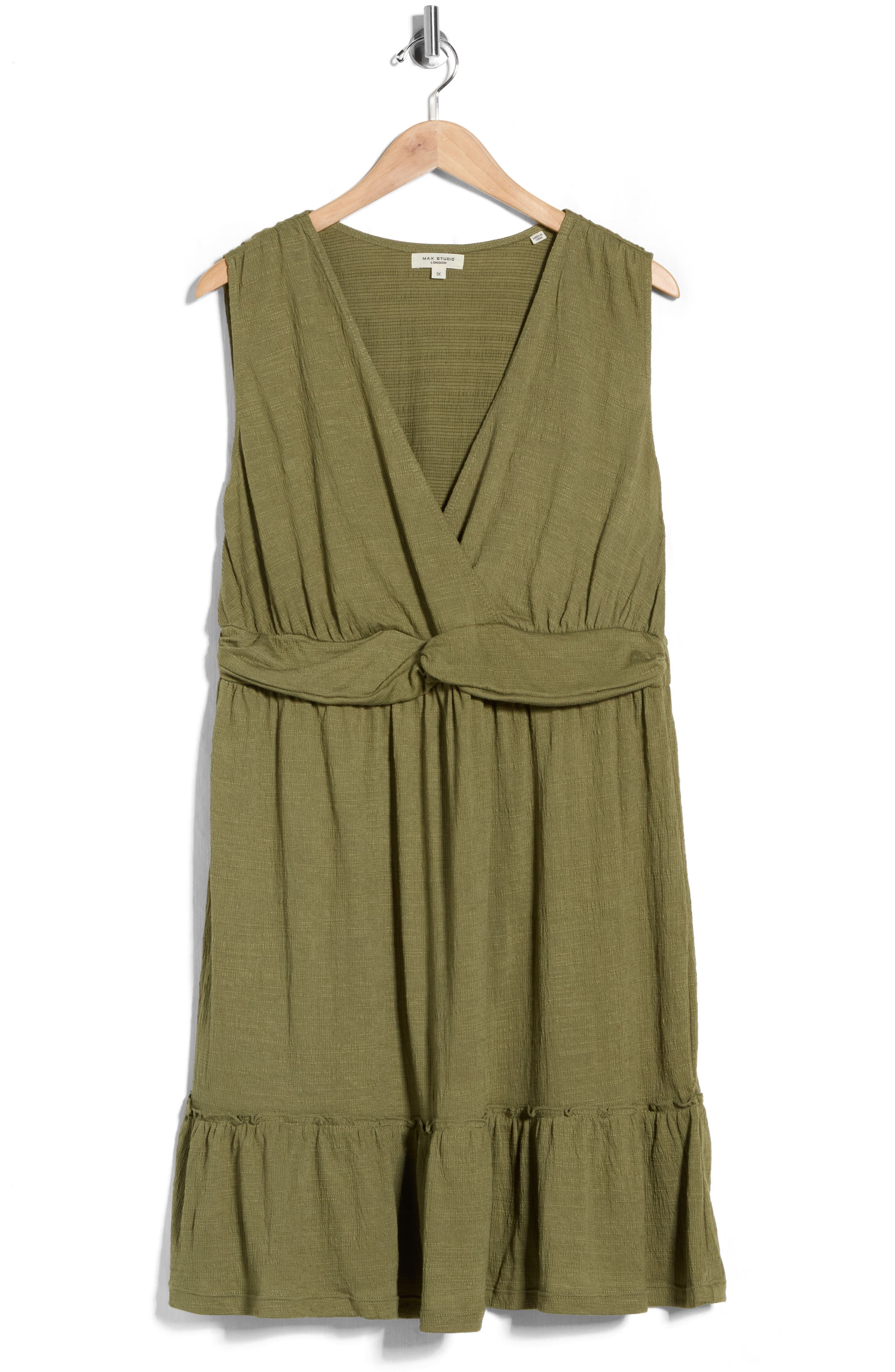MAX STUDIO Front Knot Tiered Dress