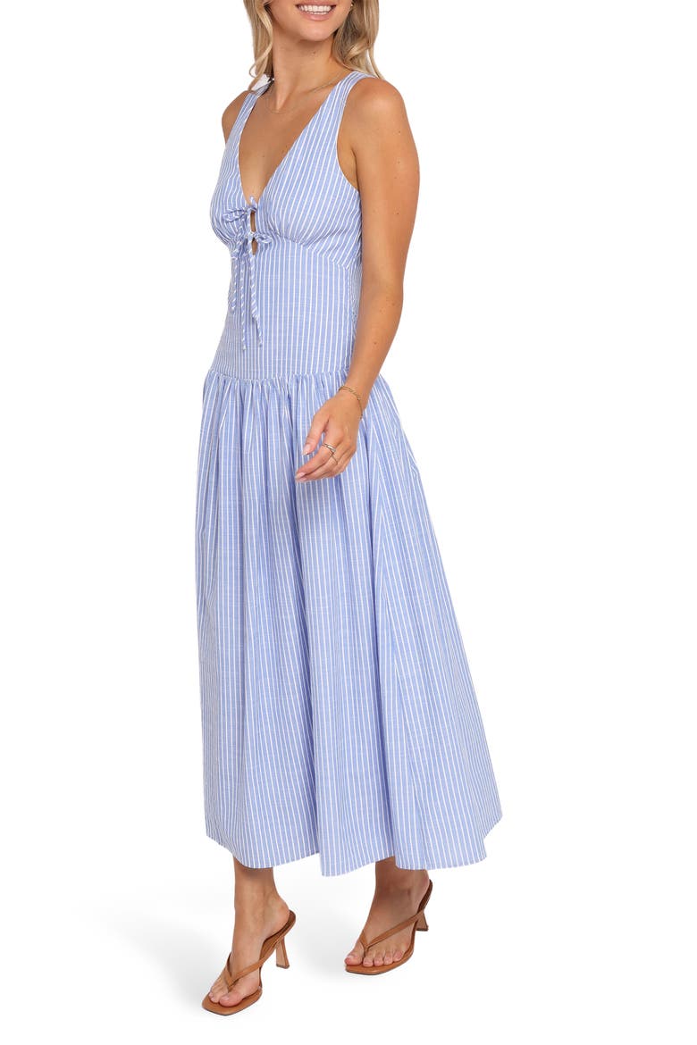 Vanessa Cotton Maxi Dress, Alternate, color, NAVY PINSTRIPE
