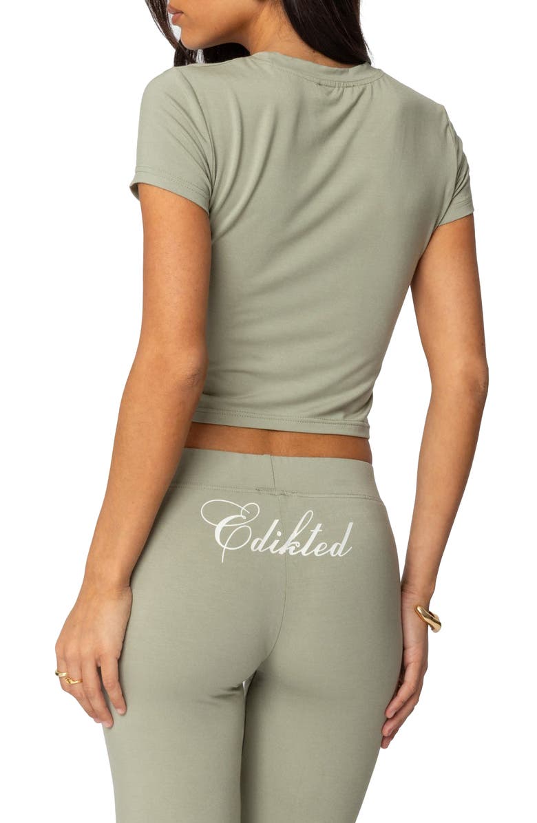 EDIKTED So Edikted Graphic Baby Tee, Alternate, color, Olive