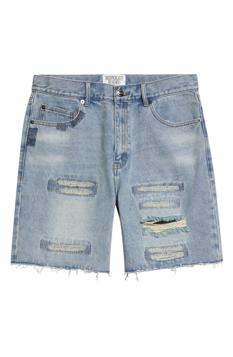 MIDNIGHT RODEO Distressed Cutoff Denim Shorts, Alternate, color, Light Blue Wash