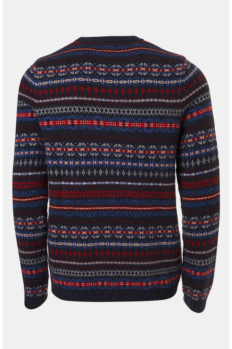 Fair Isle Crewneck Sweater, Alternate, color, NAVY