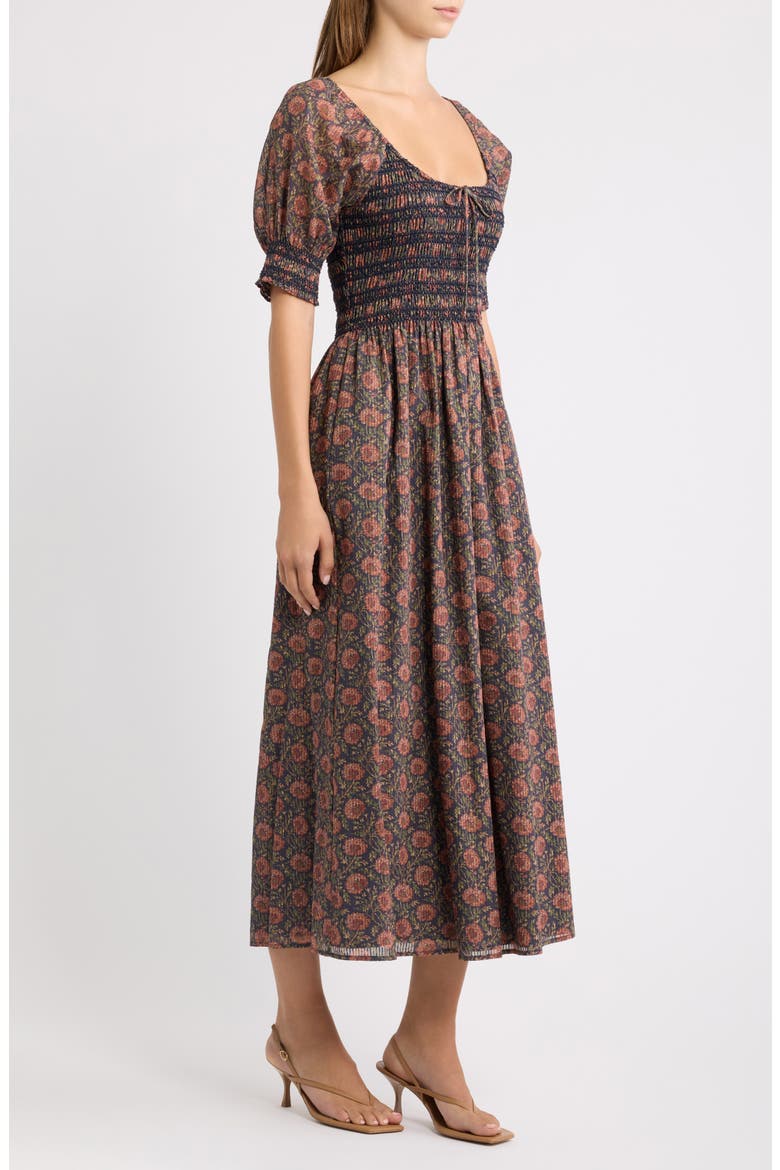 Madeline Nap Midi Dress, Alternate, color, CHRYSANTHEMUM CHINTZ