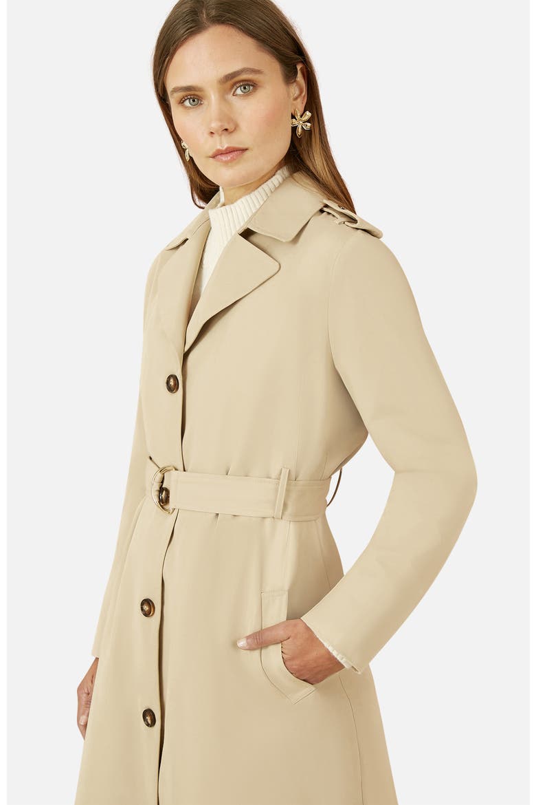 Collared Neck Belted Trench Coat, Alternate, color, Brown