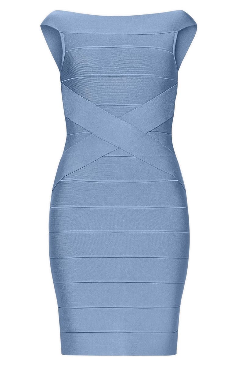Herve Leger Off the Shoulder Bandage Minidress, Alternate, color,