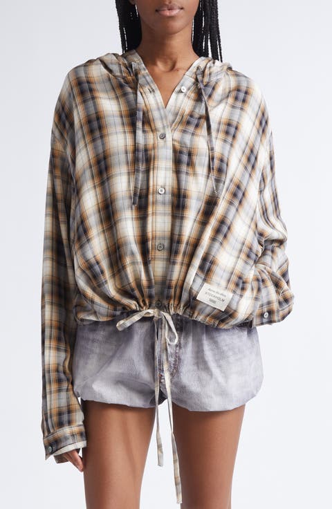Sip Check Flannel Hooded Overshirt