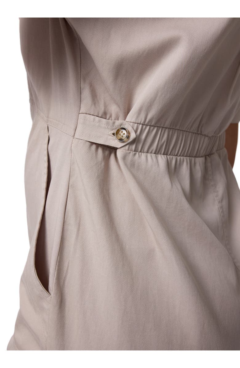 Ingrid & Isabel Short Sleeve Utility Romper, Alternate, color, Stone