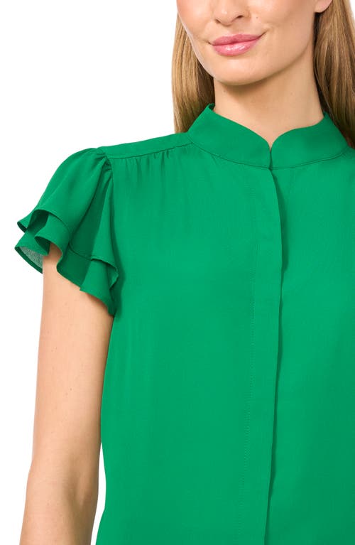 CECE CECE FLUTTER SLEEVE GEORGETTE TOP