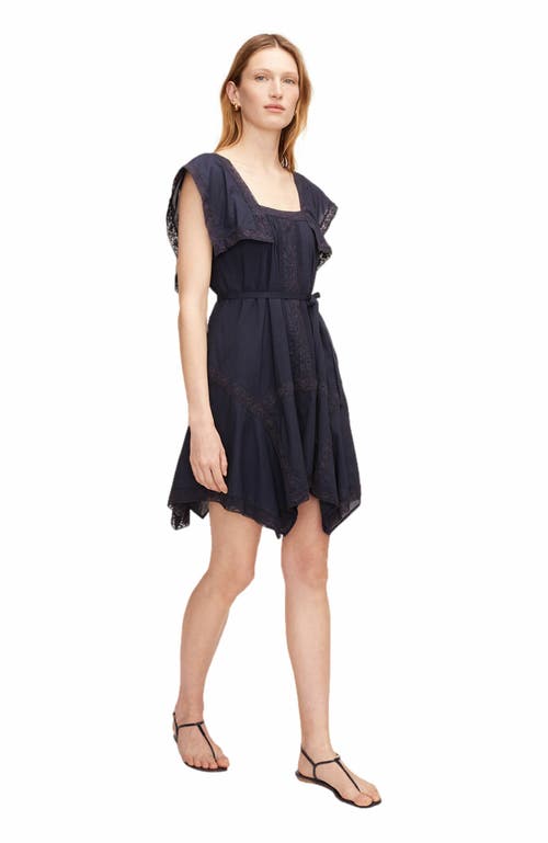 Rebecca Taylor Lace Insert Dress In Black