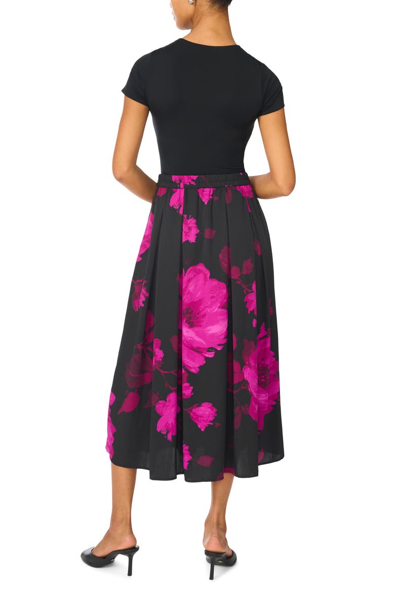 Double Pleated Midi Skirt, Alternate, color, RICH BLACK