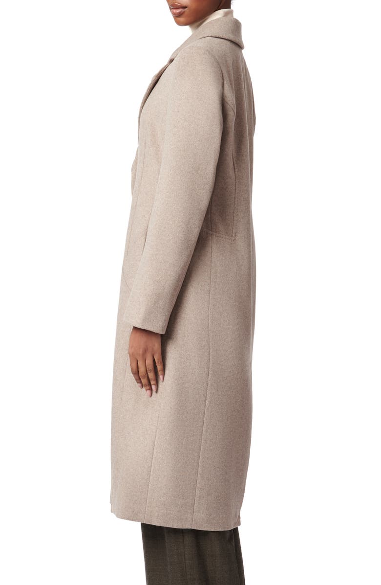 Bernardo Tailored Wool Blend Coat, Alternate, color, Heather Taupe