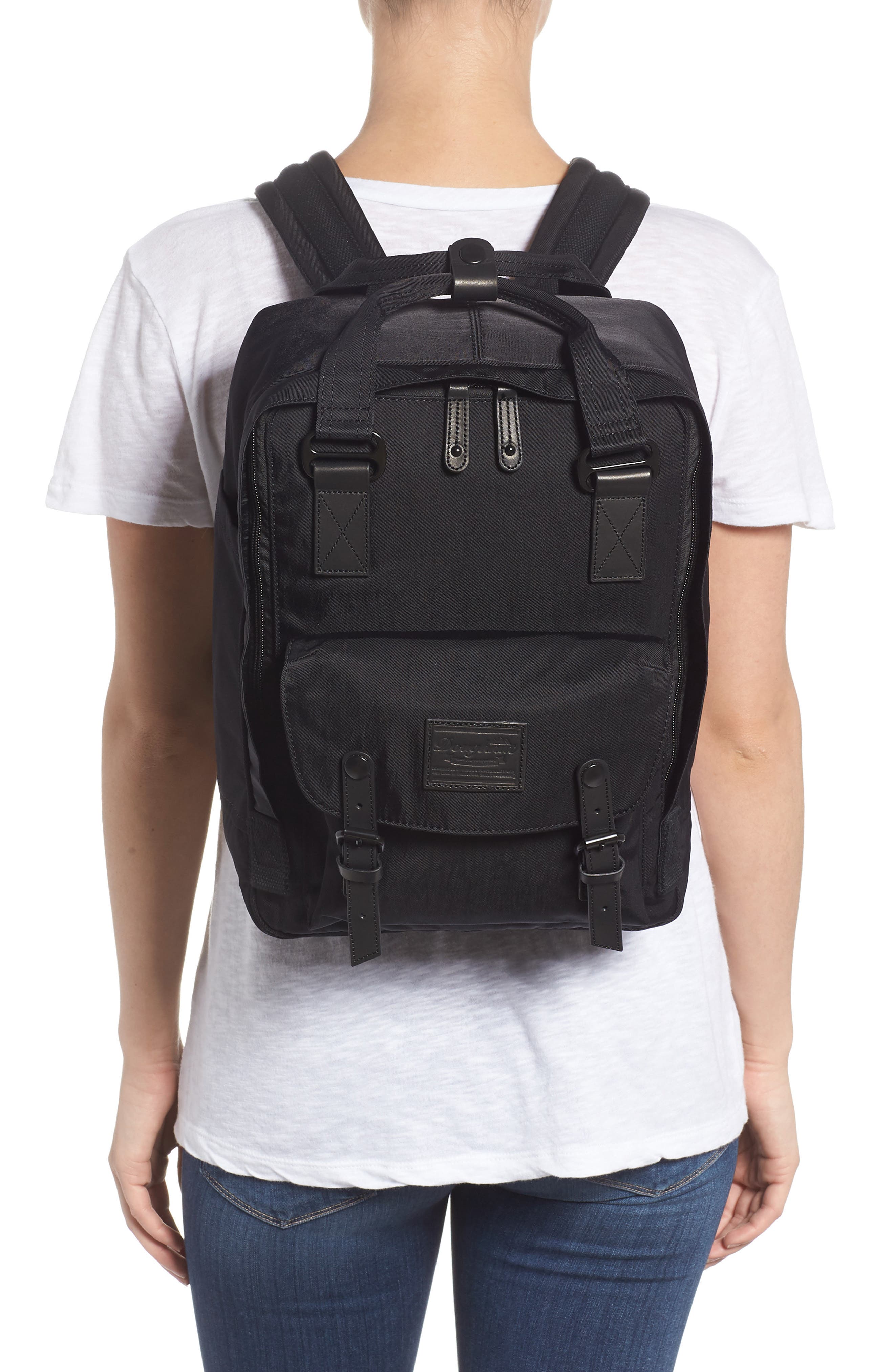 Doughnut Macaroon Black Series Water Resistant Backpack, Alternate, color, 